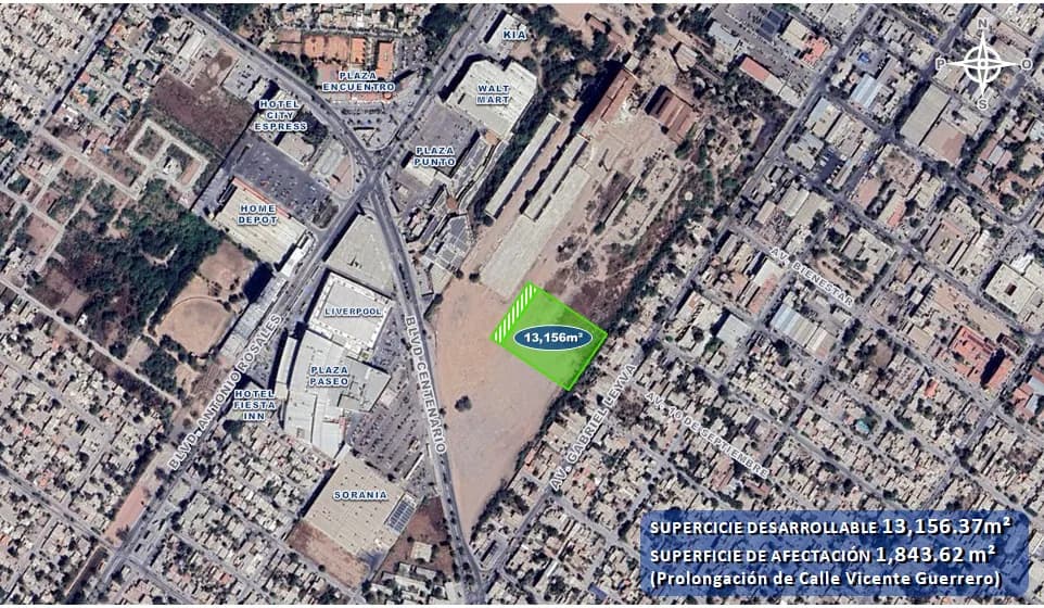 TERRENO 13,156 m2 Zona Ingenio